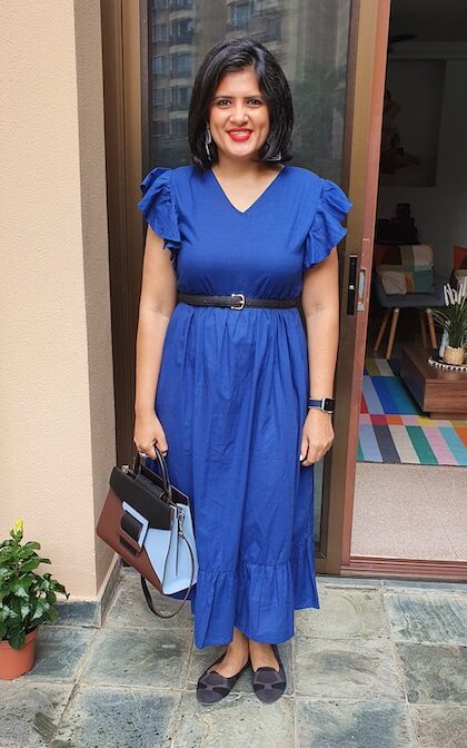 Blue dress formal style